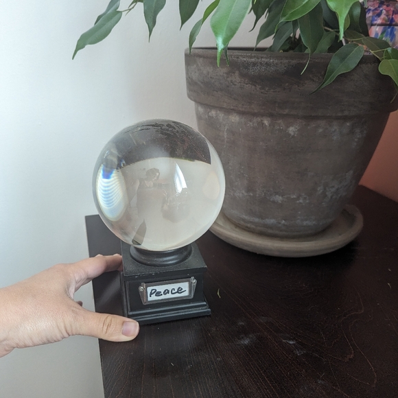 Crystal Ball with Stand Decoration, Glass Clear Feng Shui Ball Home Decoration - Picture 1 of 3